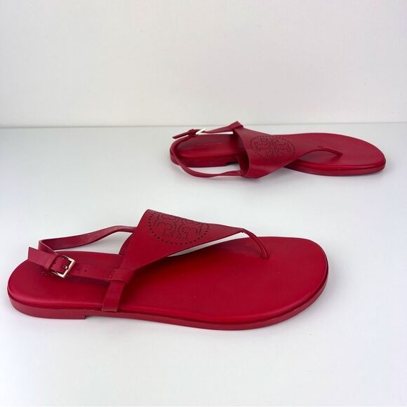 Tory Burch Capri Perf Leather Sandal - Triple red - Picture 3 of 6